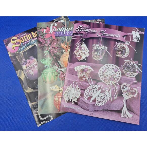 Vintage Annies Attic Crochet Spring Ornament Booklets Lot of 3 - Picture 8 of 8